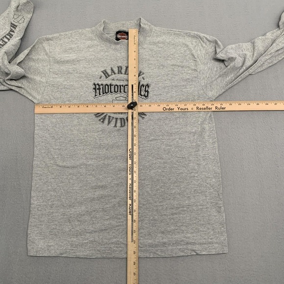 Vtg Harley Davidson L Alamo City San Antonio Long Sleeve T-shirt Gray 4 Hits Y2k - Picture 10 of 13